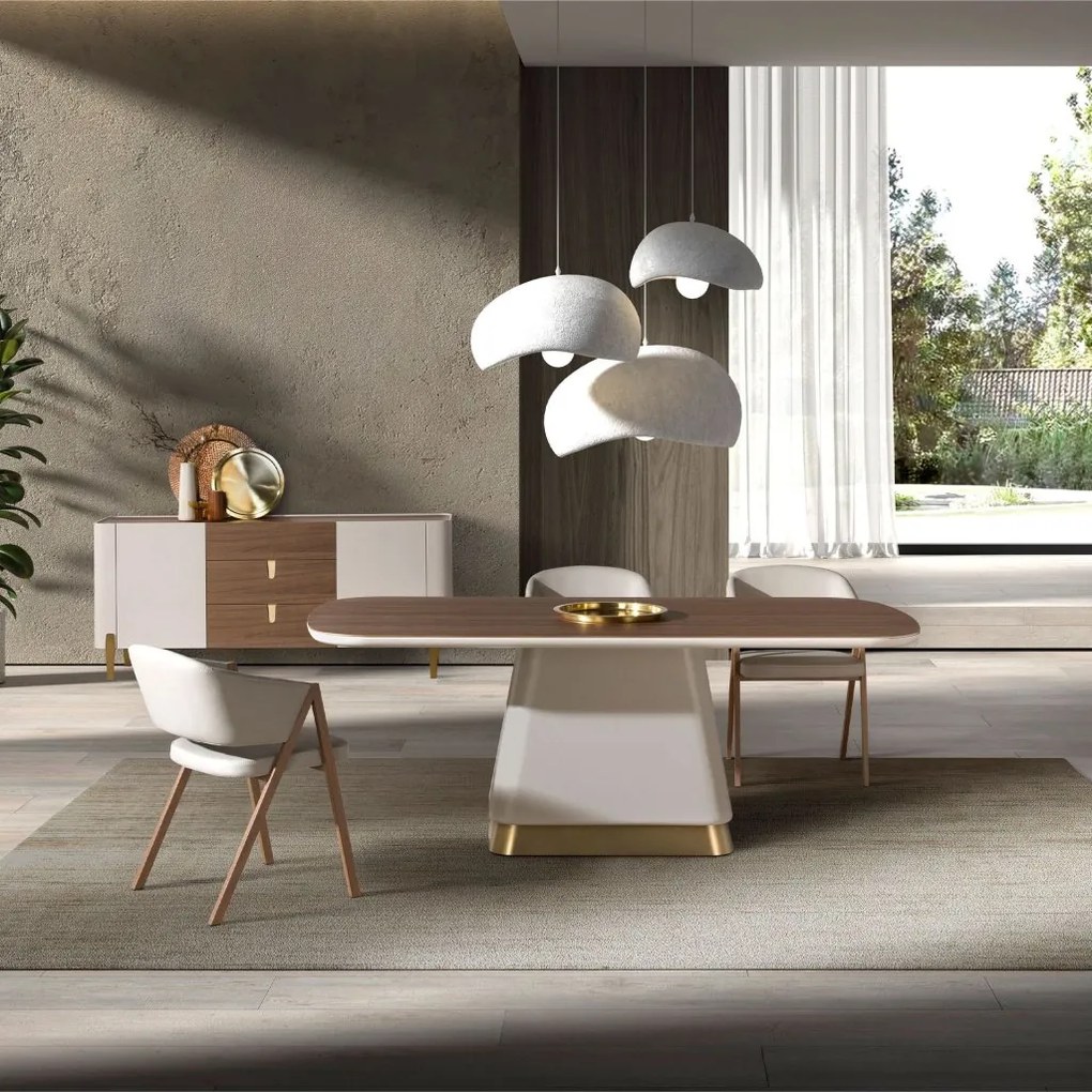 Masa deosebita design LUX Walnut-Bej 200x95cm