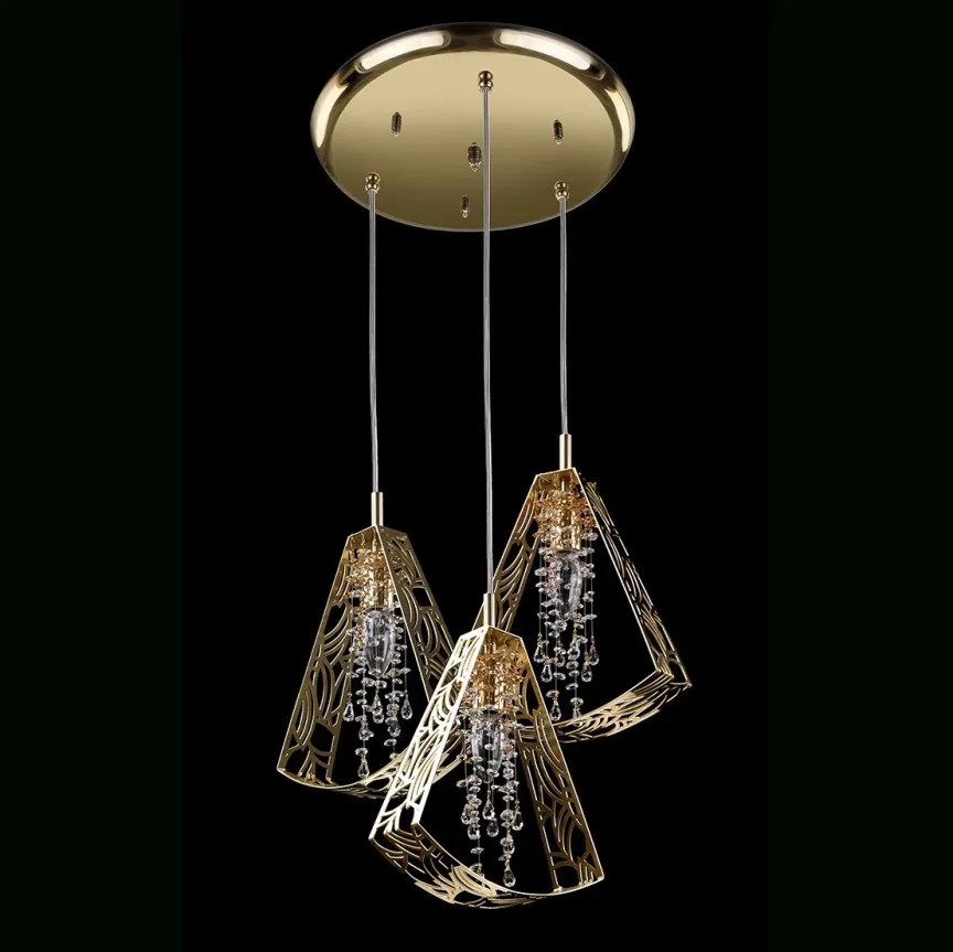 Lustra cu 3 pendule cu model design minimalist SWING 03-CH+ Cristal Bohemia Exclusive
