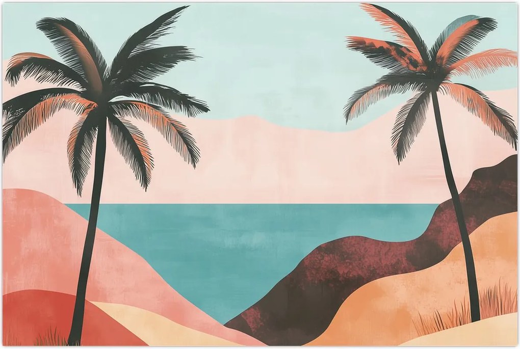 Tablou - Palmieri la mare (90x60 cm)