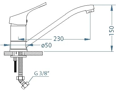 Baterie de chiuvetă ALVEUS 1091137 RIVIERA 14,8 cm crom