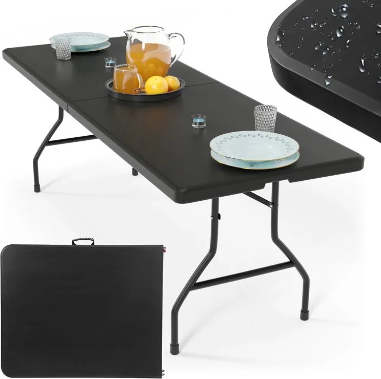 Jago Masă pliabilă 183 cm pentru 8 persoane - negru