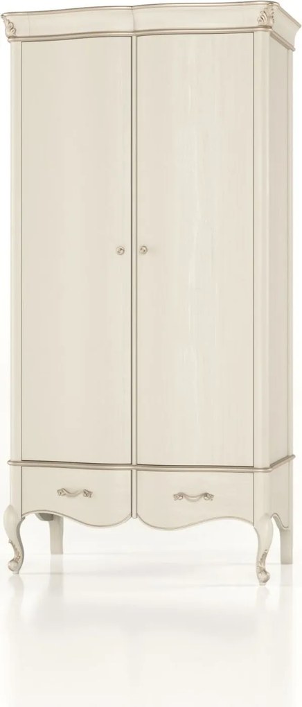 Dulap lemn masiv Celisea 2 Uși, 112 × 63 × 220 cm - Ivoire