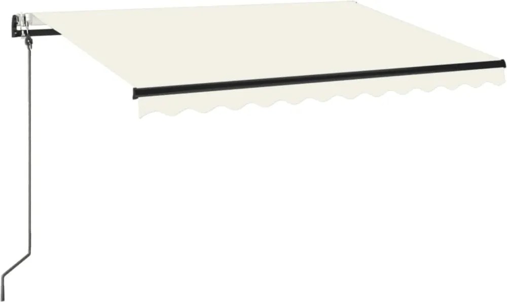 vidaXL Copertină automată cu senzor vânt & LED, crem, 350x250 cm