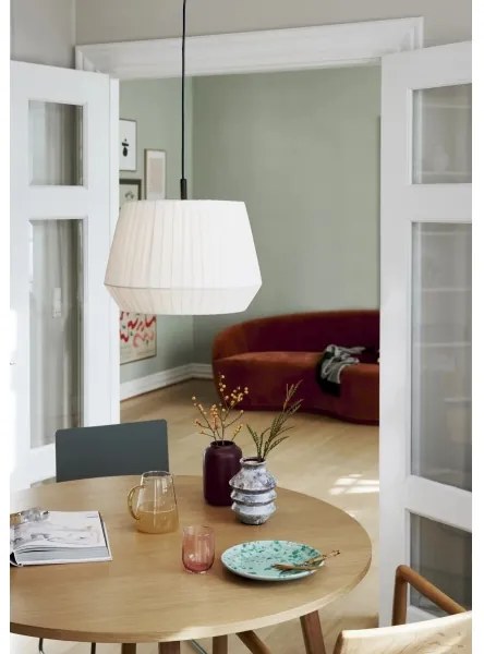 Nordlux - Lampă suspendată cu cablu DICTE 1xE27/60W/230V Ø40 cm albă
