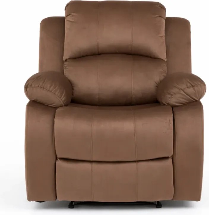 Fotoliu Masaj, Incalzire, rabatabil, sezut cu arcuri metalice, suport picioare extensibil, catifea, Maro