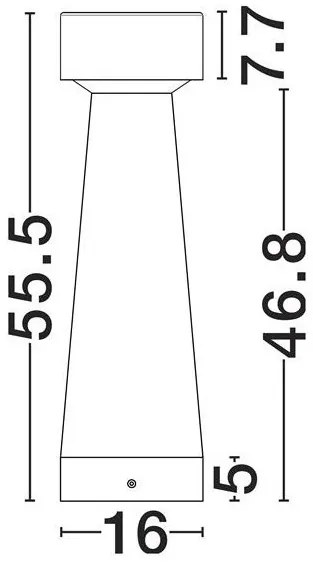 Stalp exterior din ciment IP65 LED Lua H-55,5cm