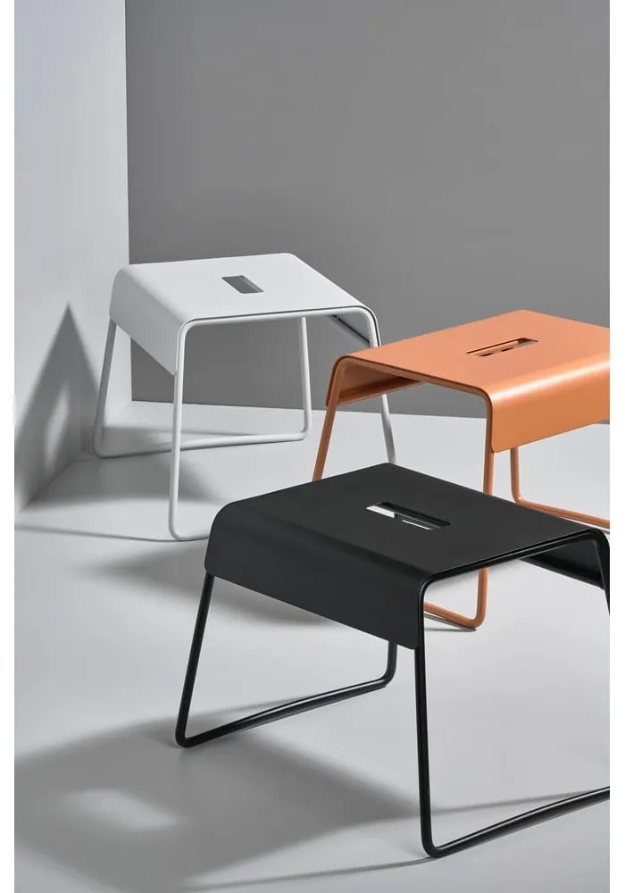 Scăunel din inox Zone A-Stool, gri deschis