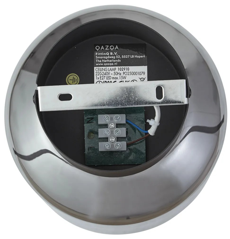 Plafonieră modernă neagră cu sticlă fumurie - Stiklo