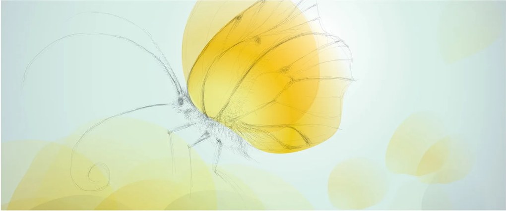Tablou - Fluturele galben (120x50 cm)
