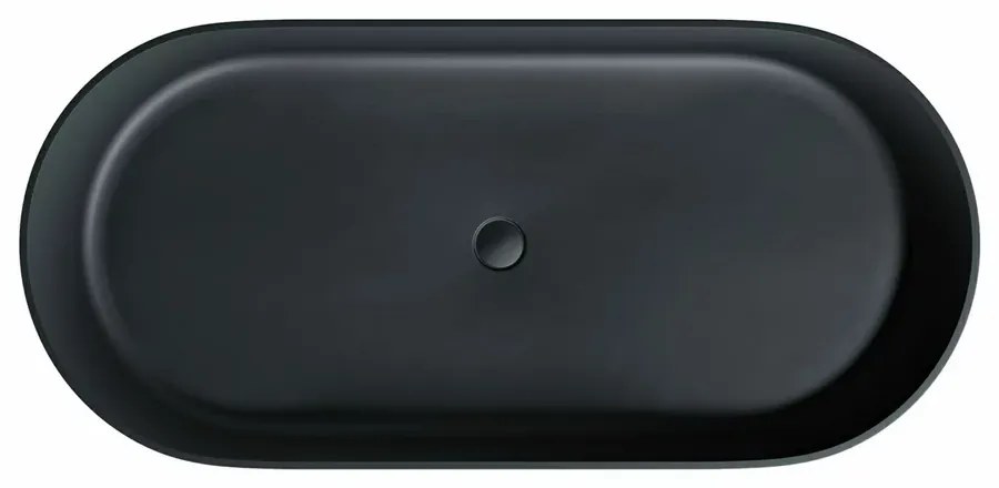 Cada freestanding compozit, negru mat, 180x76 cm, Foglia Terra Negru