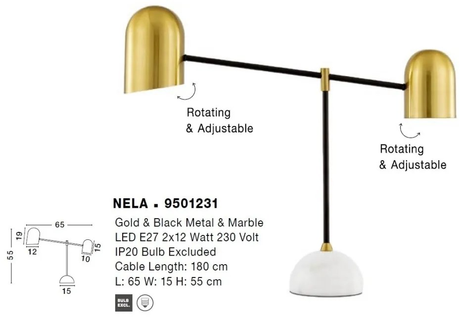Veioza/Lampa de masa design modern NELA