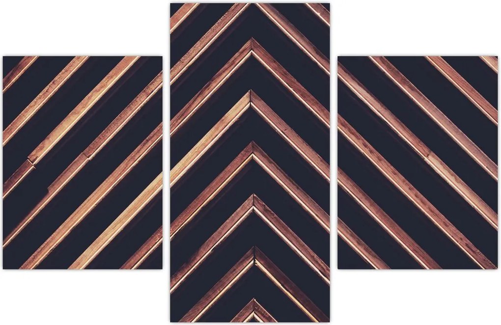 Tablou - Motiv de lemn pe fond negru (90x60 cm)