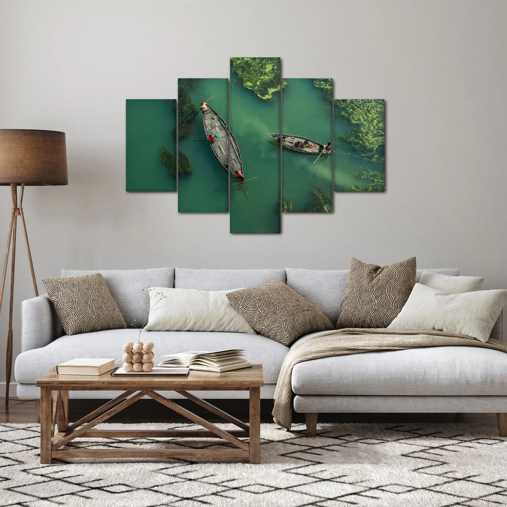 Tablou - Pescarii de pe râu (150x105 cm)