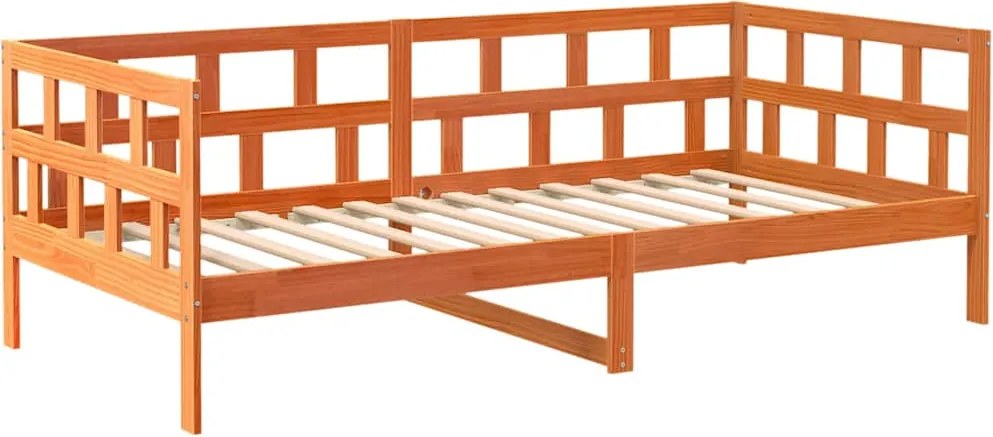 vidaXL Pat de zi fără saltea, maro ceruit, 80x200 cm, lemn masiv pin