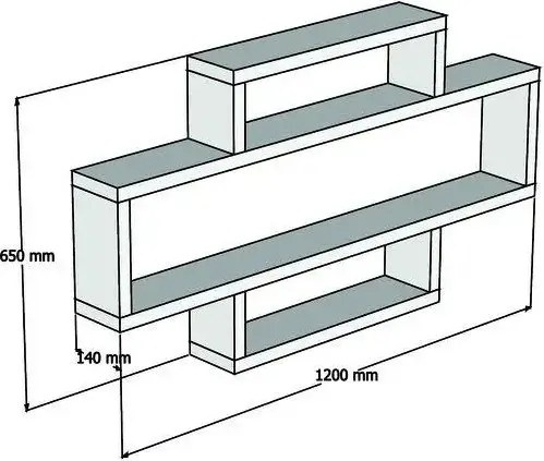 Raft de perete, Lotto Homs, nuc, 120 x 65 x 14 cm, PAL 18 mm