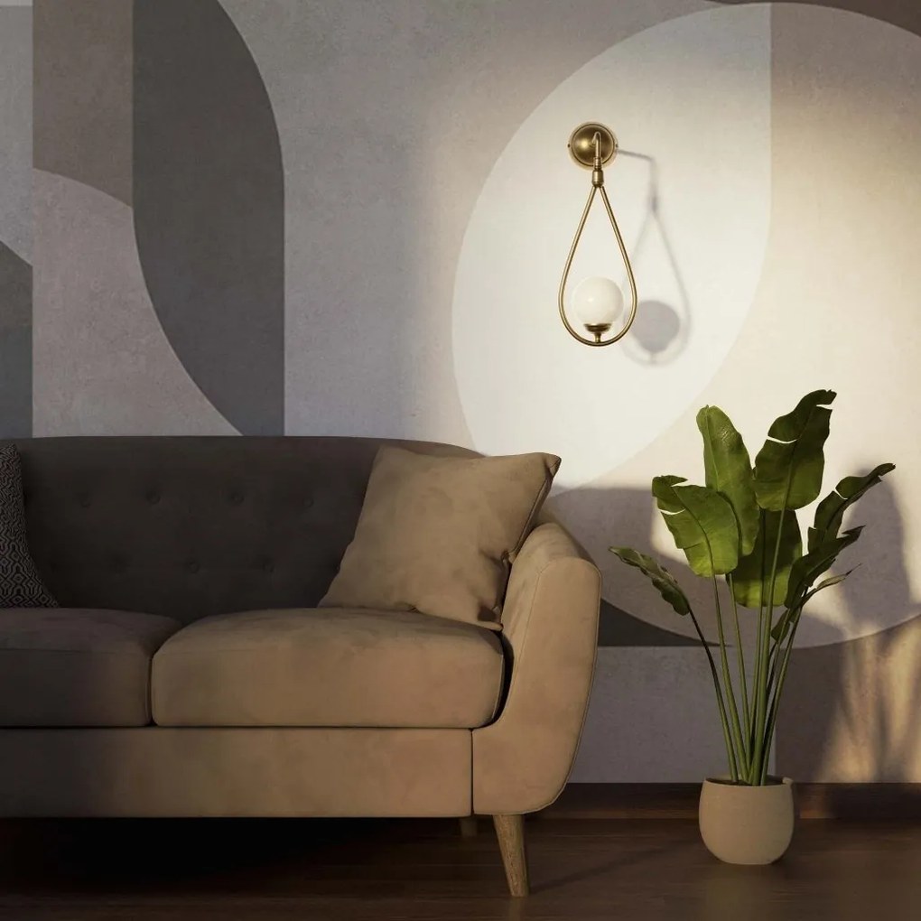 Aplica de perete din alama in forma de lacrima Iside