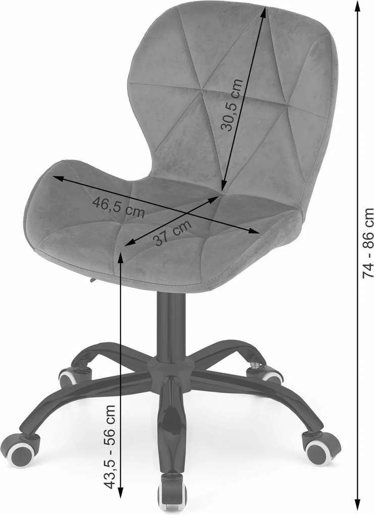 OFERTA Scaun de birou gri NOTO VELVET II. calitate
