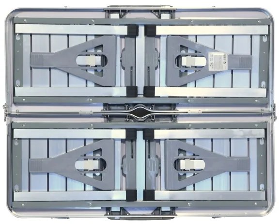 Masă camping pliabilă cu scaune, alb/crom