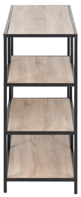 Bibliotecă neagră/cu aspect de lemn de stejar 114x78 cm Seaford – Actona