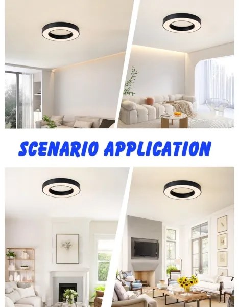 Plafonieră LED dimabilă PASTEL LED/53W/230V 60 cm negru Tuya Immax NEO 07209L + telecomandă