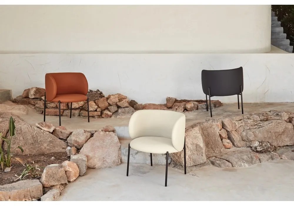 Fotoliu din imitație de piele negru Mogi - Teulat