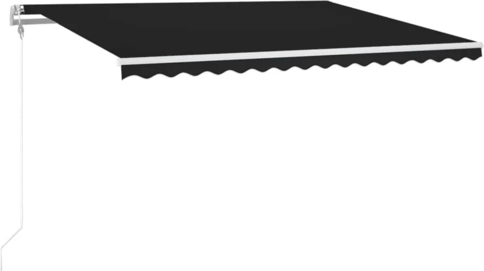 vidaXL Copertină automată cu senzor vânt & LED, antracit, 400x300 cm