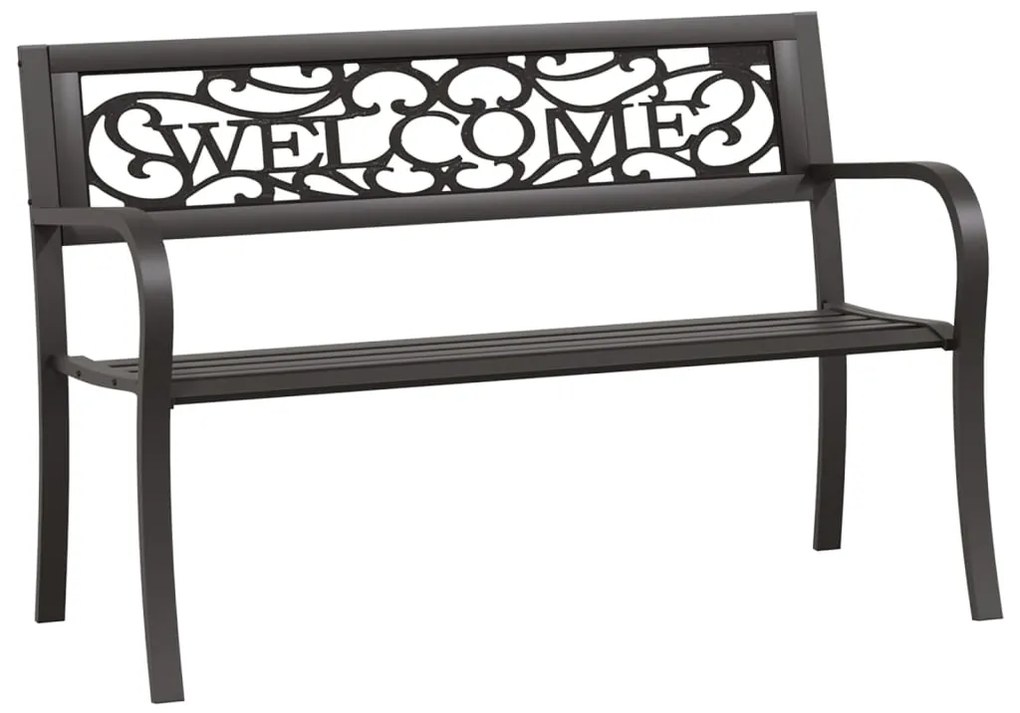 317133 vidaXL Bancă de grădină, negru, 125 cm, oțel