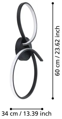 Plafonieră LED Eglo 901266 SERPINS LED/21W/230V 3000K negru