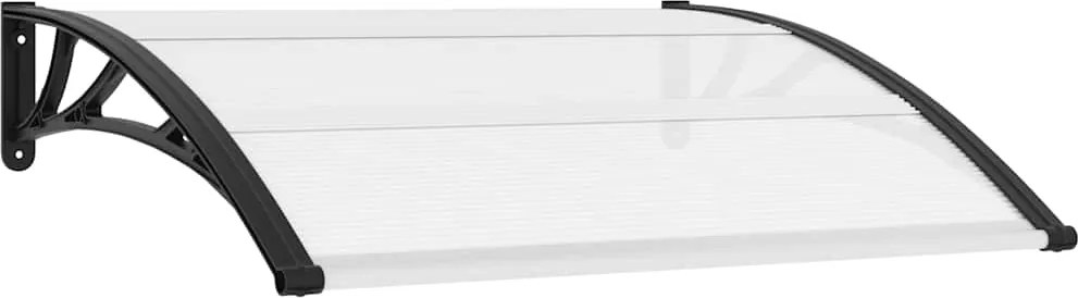 vidaXL Copertină de ușă, negru și transparent, 120 x 75 cm, PC