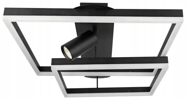 Plafonieră LED 38W/230V + 1x GU10/30W, neagră