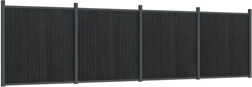 vidaXL Panouri pentru gard, gri, 699x186 cm, WPC