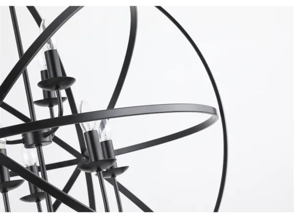 Searchlight 2478-8BK - Lustră pe lanț ORBIT, 8xE14/60W/230V, neagră