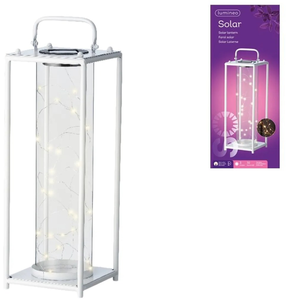 Lampa solara LANTERN WHITE alb