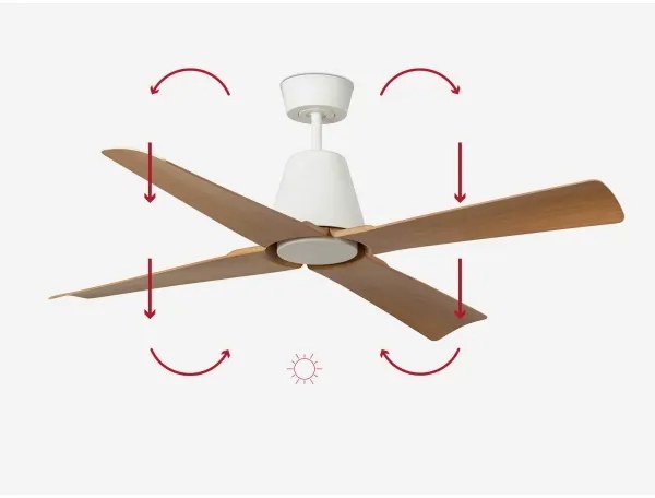 Ventilator de tavan FARO 34105 TYPHOON M maro/alb d. 130 cm IP44 + telecomandă