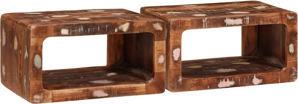 vidaXL Noptieră 2 pcs Maro 45 x 30 x 24 cm Lemn recuperat masiv