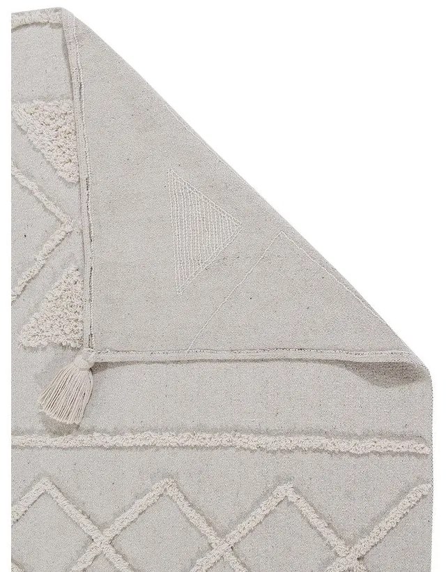 Covor alb lavabil/țesut manual din bumbac 120x160 cm Tribu Natural – Lorena Canals