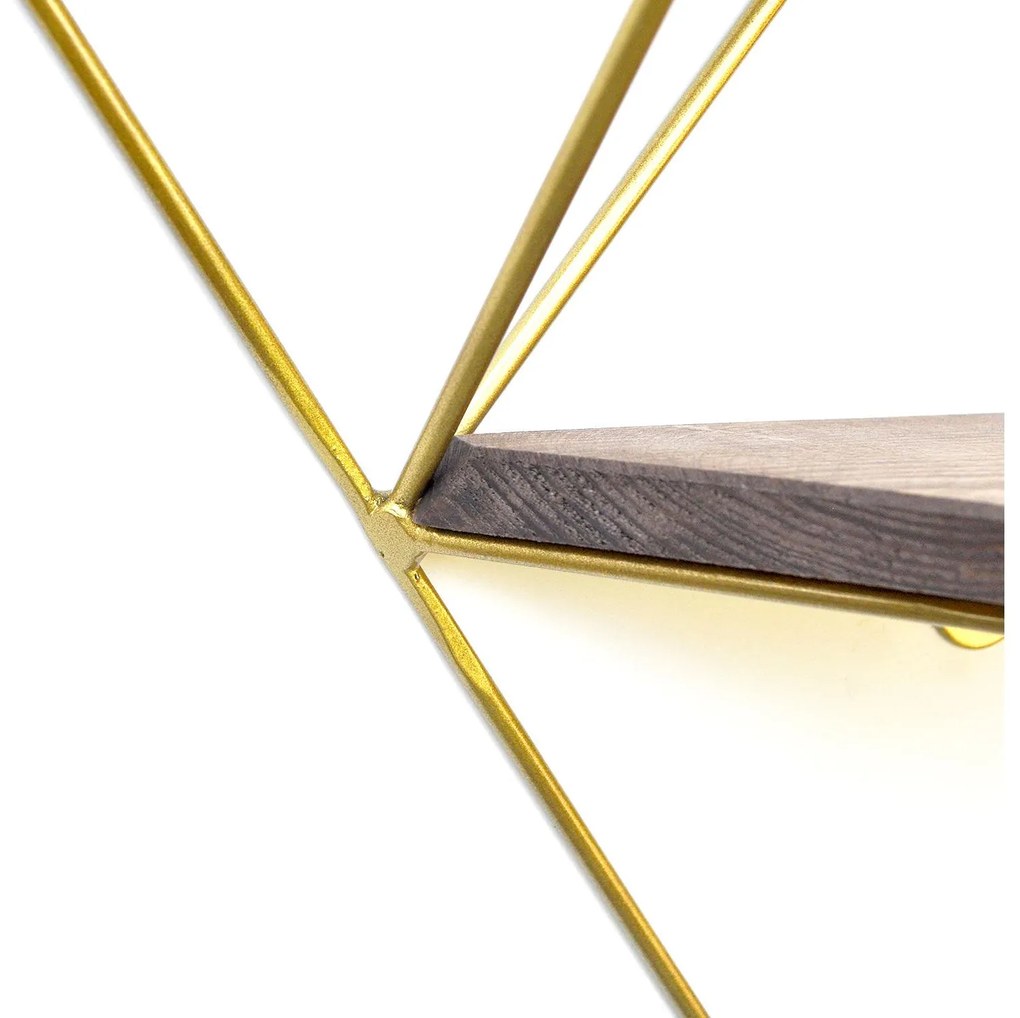 Raft decorativ de perete Duvelo 2 (Nuc + auriu) . 1093666
