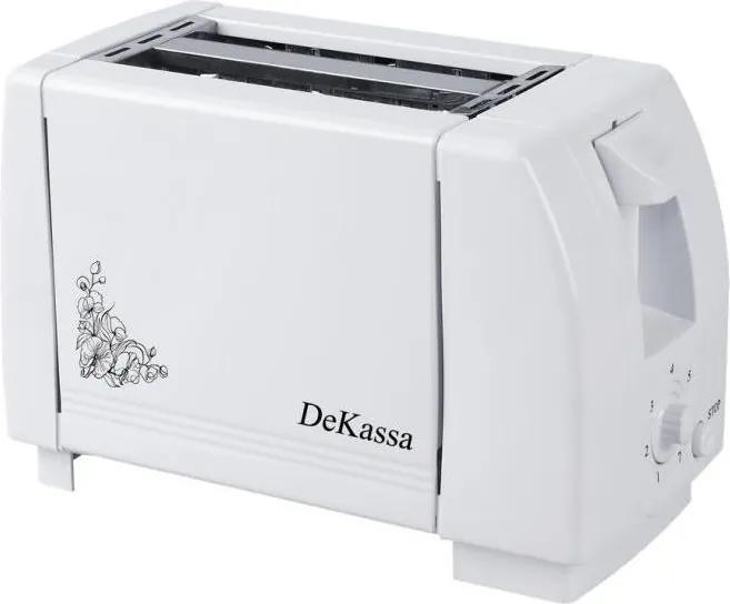 Prajitor de paine DeKassa DK-1501, 750 W, 2 felii, 7 nivele, Alb