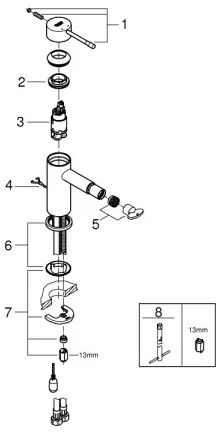 GROHE Baterie pentru bideu ESSENCE DN 15, crom lucios - 32934001