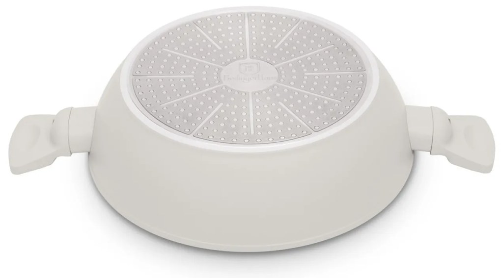 Cratiță cu capac 28 cm, 3.8L – Berlinger Haus Sahara Collection BH 8068, crem, antiaderentă, pentru rețete rapide și sănătoase