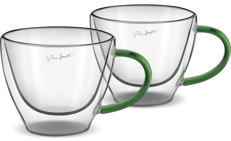 Lamart LT9115 Set 2 pahare cappuccino Vaso, 190ml, verde