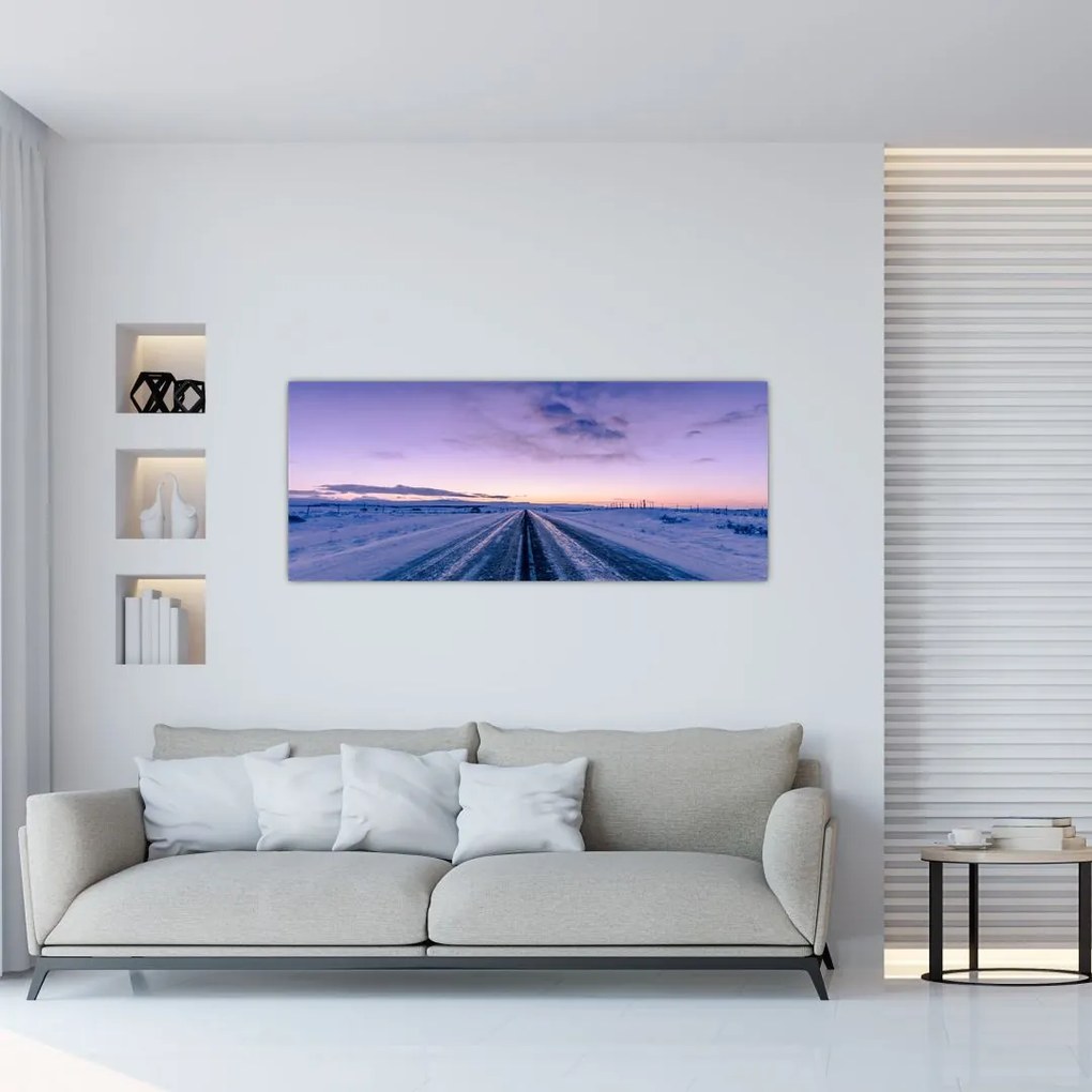 Tablou - autostrada iarna (120x50 cm)