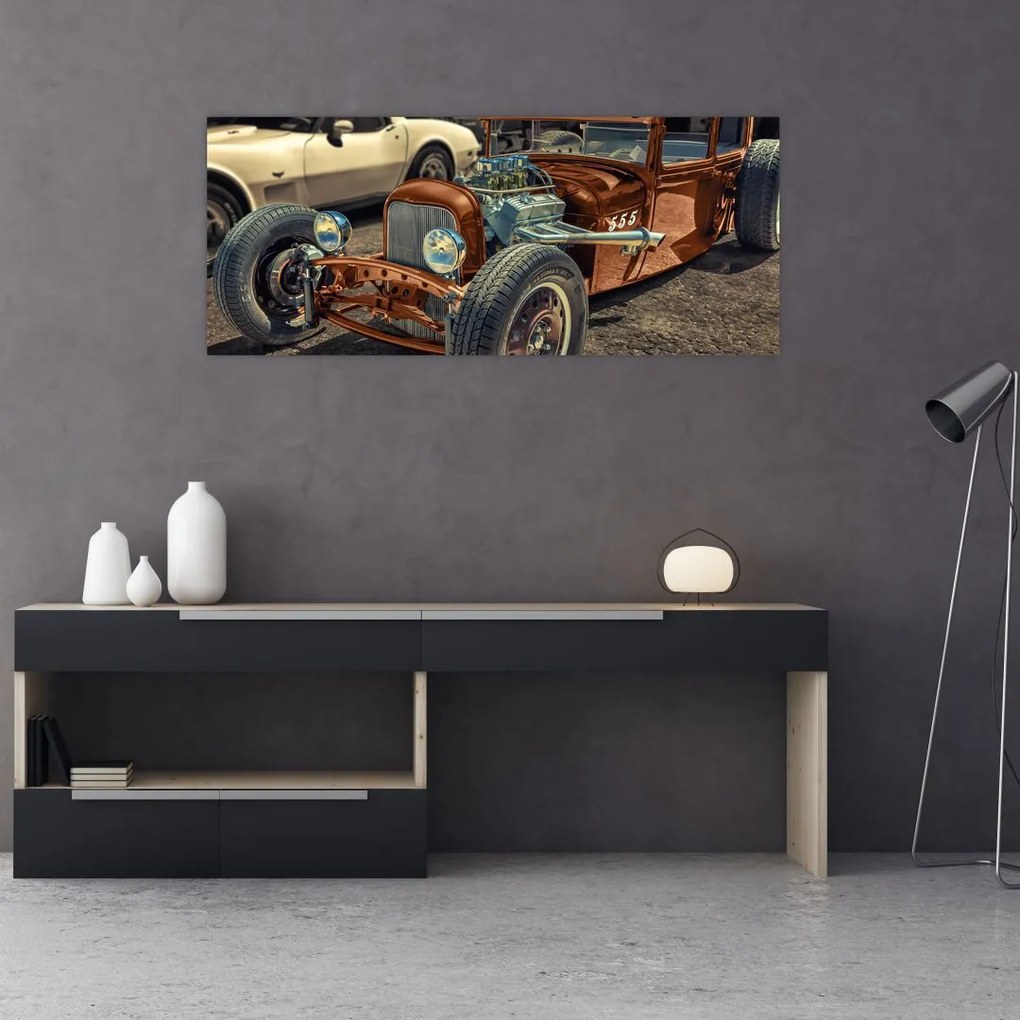 Tablou cu mașina maro (120x50 cm)