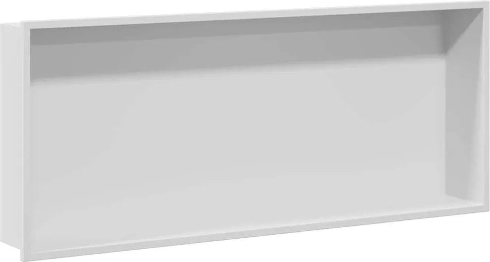 vidaXL Nisă de Duș Alb 75 x 30 x 9,5 cm Oţel inoxidabil