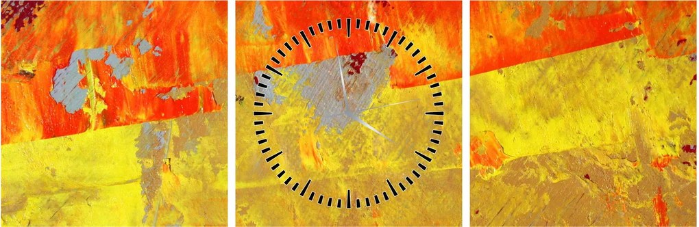 Tablou cu abstracție - pictura (cu ceas) (90x30 cm)