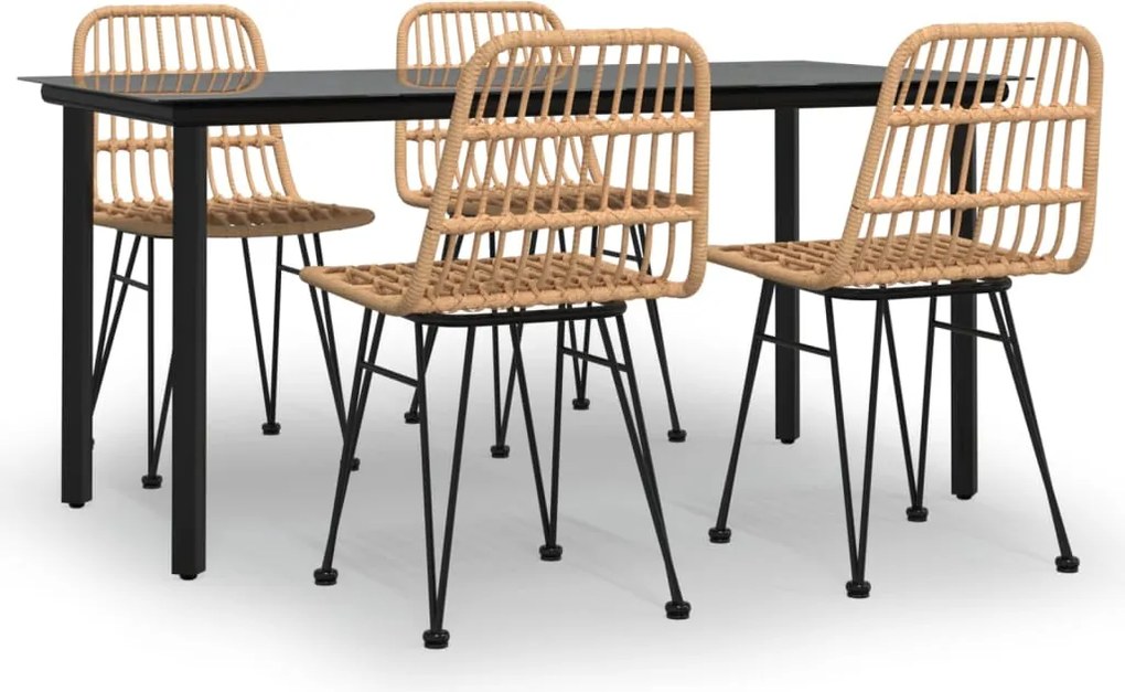 vidaXL Set mobilier de grădină, 5 piese, poliratan