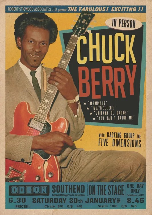 Poster Chuck Berry at the Odeon - Southend