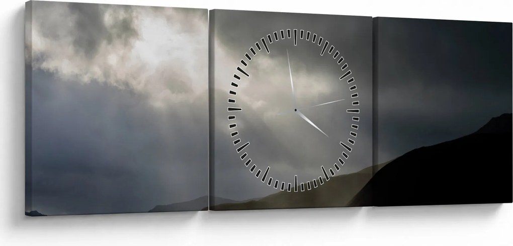 Tablou cu furtuna în apropiere (cu ceas) (90x30 cm)