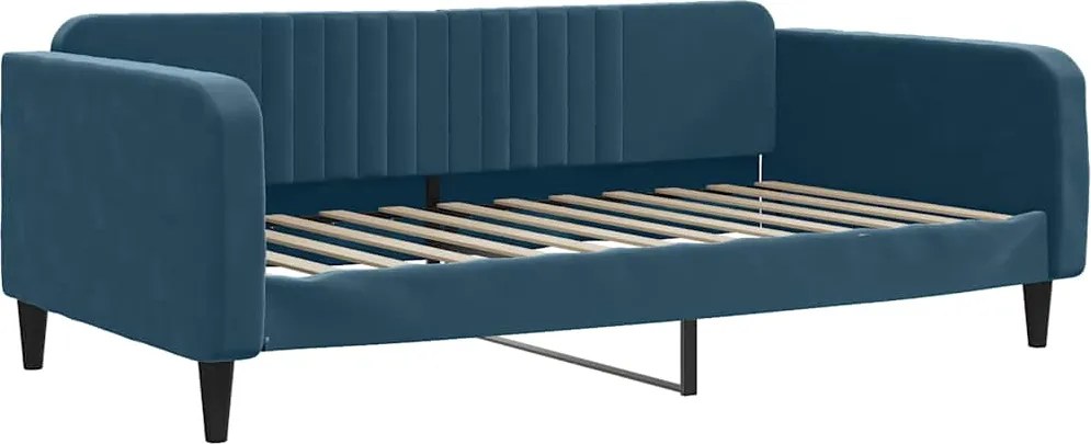 vidaXL Pat de zi, albastru, 100x200 cm, catifea