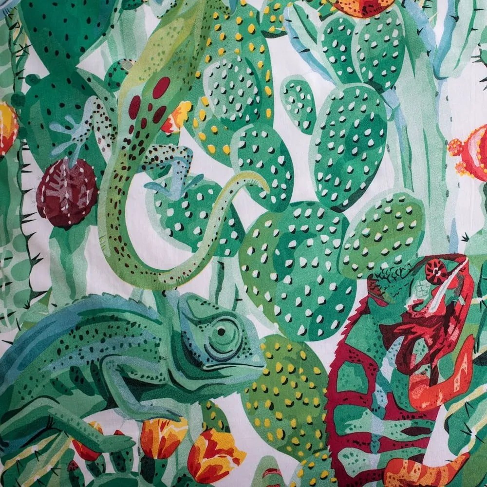 Lenjerie de pat fosforescentă pentru copii verde din bumbac pentru pat de o persoană 140x200 cm Chameleon – Jerry Fabrics